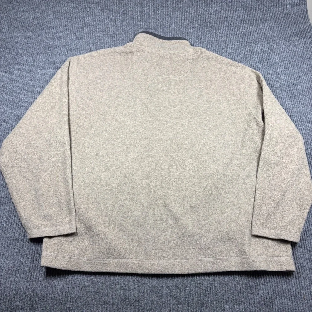 St Johns Bay Jacket Mens 3XL Fleece Tan Full Zip Mock Neck Tall Big and Tall